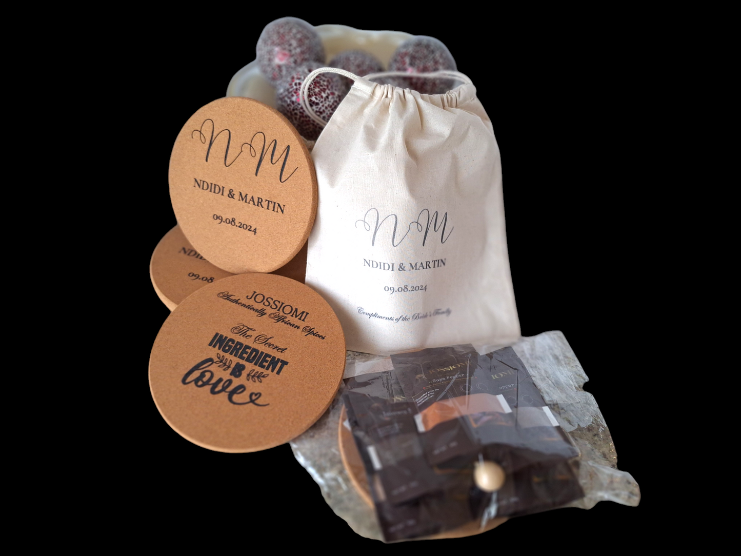 Elevate Your Event with 5 Gourmet Spices & Cork Trivet Souvenirs